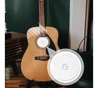 YUEHISY Portable Guitar Humidifier, Silent Feedback Buster Hygrometer for Sound Hole Cover, Black Folk Guitar (White)