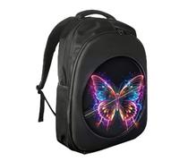 YUEHISY Programmable LED Backpack, 3D Hologram Fan Display with App & Remote, DIY Fashion Advertising Backpack for Business, Party