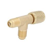 YUEHISY Quick Coupler Tee Adapter, 1/4in SAE Valve Core Brass for R134a R22 R12, HVAC Service Charging Manifold, Proof Professional Replacement