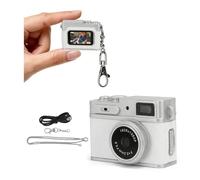 YUEHISY Retro Mini Camera, Pocket-Sized Keychain Video Recorder with 1080P Video & 3MP Photos, Vintage Style Portable Camera (White)