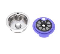 YUEHISY Reusable Coffee Pod, Universal Stainless Steel Refillable Capsule Fit for Coffee Makers, Includes Brush and Spoon (60ml)