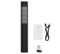 YUEHISY RF Remote Control Page Turner, 2.4GHz Wireless Presenter Remote, Plug & Play Presentation Clicker with Red Beam Pointer, 30m Range