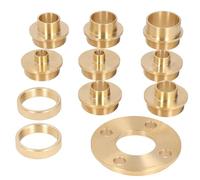 YUEHISY Router Guide Template Bushing Kit, Brass Router Guide Set with 8 Sizes & Lock Nut Adapter, 11Pcs for Woodworking, Hinge Routing, Dovetail Work, 10-30mm
