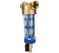 YUEHISY Sediment Water Filter, Spin Down Pre Filter 50 Micron with G1 G3/4 Threads, Reusable Whole House Water for Sediment Rust S Transparent Housing, Flushable