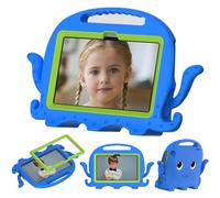 YUEHISY Shockproof Kids Case, Washable EVA Protective Cover with Built in Screen Protector, Octopus Portable Handle Tablet Case, for Fire HD7 2022 (Blue)
