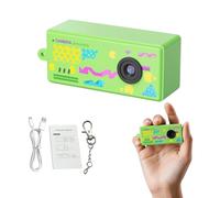 YUEHISY Small Digital Camera Keychain, 1080P HD Portable Video Camera with 5 Retro Filters,130° Wide Angle Lens, for Travel, Parties (Green)