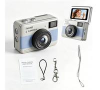 YUEHISY Small Keychain Digital Camera, 1.47 In Screen Digital Camcorder, Portable Video Recorder Keychain, 180 Flip Screen, LED Light, for Trave (Blue)