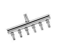 YUEHISY Stainless Steel Air Valve, 6 Way Aquarium Splitter with Individual Control, Adjustable for Fish Tank, 8mm to 4mm Connector, Air Pump Accessories for Oxygen Aeration (8 to 4mm six-hole