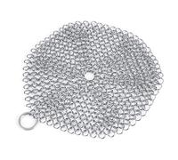 YUEHISY Stainless Steel Chainmail Scrubber Rust Proof Scraper, Cast Iron Cookware Cleaner for Pan Pot Grill, 304 Non Scratch Cleaning Tool for BBQ Grease Removal