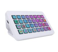 YUEHISY Stream Control Deck, 32 LCD Keys, Programmable Studio Controller Macro Keyboard, for PC Live Streaming Workflow (White)