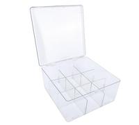 YUEHISY Trading Card Storage Box, 9 Grid Large Capacity Transparent Case with Detachable Dividers, Sturdy PET Plastic, for Graded Bulk Cards
