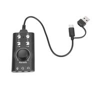 YUEHISY USB Sound Card, External Stereo Sound Card with Volume Control USB to 3.5mm Jack Sound Adapter, for PC Laptop Desktop Headset