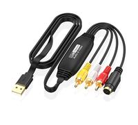 YUEHISY VHS to Digital Converter, Video Capture Card, AV to USB Sound Video Transfer Converter Grabber for PC DV Camera DVD VCR, Plug and Play