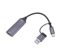 YUEHISY Video Capture Card, 4K 30Hz Input HDMI to USB 3.0 Type C, 15m Input Distance, Compact Design for Live Streaming, Game Recording