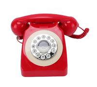 YUEHISY Vintage Corded Telephone Antique Style, Retro Home Phone with Redial Function RJ11 Connector, No Power Needed for Emergency Use (Red)