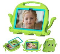 YUEHISY Washable Kids Tablet Case, EVA Protective Cover with Screen Protector & Portable Handle, Octopus Anti Fall Tablet Case, for Fire HD7 2022 (Green)