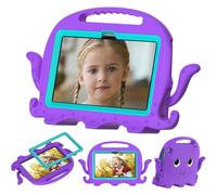 YUEHISY Washable Kids Tablet Case, EVA Protective Cover with Screen Protector & Portable Handle, Octopus Anti Fall Tablet Case, for Fire HD7 2022 (Light Purple)