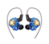 YUEHISY Wired Gaming Earbuds, 11mm Dynamic Driver IEM with ENC Mic & HiFi Deep Bass, Semi Open Acoustic Earphones for Music Gaming Calls, 3.5mm Plug (Blue)