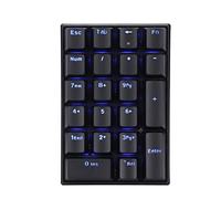 YUEHISY Wired Keyboard 21 Keys, Stepped Keycap Fadeless Backlit Mechanical Numeric Keypad, Blue Switches for Banking/Financial/Office (Red Switch)