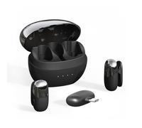 YUEHISY Wireless Lapel Microphone High-Fidelity Noise Reduction for Mobile Phone Live Broadcast Outdoor Recording with Dual Microphone Type-C Rechargeable, 2.4GHz Wireless Mics for Interviews (Black)