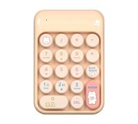 YUEHISY Wireless Number Pad, 18 Key 2.4G Cute Colorful Numeric Keypad for Financial Accounting, Concave Dot Keycaps, for Laptop Desktop Home Business Work (Milk Tea Color)