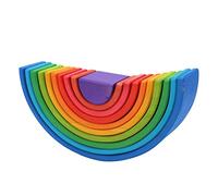 YUEHISY Wooden Stacking Building Blocks, Semicircle Nesting Puzzle for Toddlers, Safe Waterborne Paint for Early Eon, Colorful Arch Bridge Toy for Creativity, Matte Surface Blocks for Fine