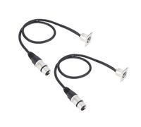 YUEHISY XLR Cable Male to Female 2PCS | Pass Through Design with Zinc Alloy Housing, for Microphone, Mixer, Speaker | 3 Pin, 2FT (Silver)