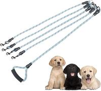 Yuehuamech 4 in 1 Dog Leashes,No Tangles Detachable Nylon Traction Rope 1/2/3/4 Way Anti-Pull Long Line Dog Leads with Soft Padded Handle for One, Two, Three, Four Dogs Pet Walking Hiking