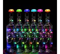 Yuehuamech 6 Pack Solar Bottle Lights Waterproof Solar String Colorful Lights Copper Wire Fairy Lights for Wedding Party Holiday Garden Patio Bar Decor