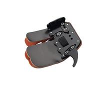 Yuehuamech Archery Finger Tab Shooting Finger Tab Aluminum Plate Cow Leather Adjustable Finger Protector Guard for LH/RH Recurve Bow Archery Competition Hunting