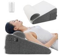 Yuehuamech Bed Wedge Pillow Memory Foam Triangle Pillow Incline Cushion with Neck Support Cushion Washable Cover Leg Support for Neck Leg Back Sleeping Sitting Reading Post Recovery Pregnancy
