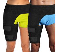 Yuehuamech Hip Brace Thigh Compression Sleeve Wrap for Sciatica Pain Relief Leg Compression Support Wrap Sleeve for Hips Sciatica Quad Muscle Strains Joint Support Stabilizer Fits Both Legs Men Women