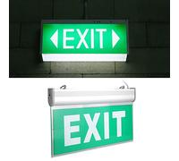 Yuehuamech LED Emergency Exit Lighting Sign Ceiling Wall Light Safety Evacuation Indicator Light Guide Light Fitting Emergency Exit Light for Supermarket Hotel Hospital School