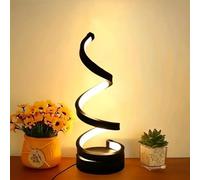 Yuehuamech LED Table Lamp 2 Pack Modern Spiral USB Desk Light Minimalist 3 Colors Stepless Dimming Bedside Lamp Nightstand Light for Bedroom Living Room Office Bookshelf Decor (1 PC Black, 36x11x11)