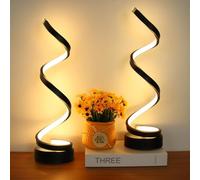 Yuehuamech LED Table Lamp 2 Pack Modern Spiral USB Desk Light Minimalist 3 Colors Stepless Dimming Bedside Lamp Nightstand Light for Bedroom Living Room Office Bookshelf Decor