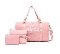 YUEHUINIAO 3pcs Fashionable Travel Shoulder Bag Set with Letter Print Large Capacity Fitness Gym Bags Nylon Sports Handbag