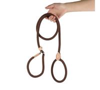 YueiHealthy Durable Slip Loop Lead for Large, Medium Dogs, 6 FT x 1/2" Heavy Duty, Comfortable Strong Rope, No Pull Pet Training Leash (Coffee)