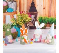 Yuejia 1Pcs 12in/30cmEaster Gnome Plush Elf Decorations,Handmade Gnome Bunny Faceless Doll Easter Ornaments, Easter Egg with Carrots Spring Home Decor Gifts for Women Men(green)