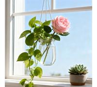 Yuejia 2Pcs 17.71in/45cmArtificial Austin Tea Rose Latex Simulation Flower Really Touch Wedding Banquet Family Party Garden Flowers Arrangement Decor(pink)