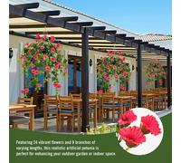 Yuejia 2Pcs 29.5in/75cmArtificial Flowers Faux Outdoor Plants Artificial Petunias For Outdoors Fake Petunias Plants Hanging Flower Patio Decor Outside Basket Realistic Silk Plant