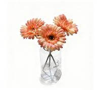 Yuejia 3Pcs 9.05in/23cmArtificial Silk Gerbera Flowers Wedding Home verandahs Table Decor Fake Daisy Chrysanthemum Party Home Decoration(orange)