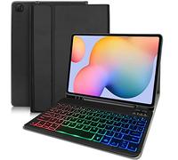 YUEJIDZ Keyboard Case for Samsung Galaxy Tab S6 lite 2024,Slim Smart Tab S6 lite Cover with UK Layout Backlit Keyboard for Samsung Tab S6 Lite 10.4'' 2024 (SM-P620/P625/P613/P619/P610/P615),Black
