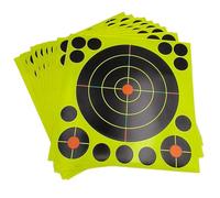 Yuejizhe 10Pcs Splatter Adhesive Targets Stickers,6.1 Inch 3 Color Splatter & Reactive Glow Shot Target for Outdoor Indoor Shooting Range & Practice