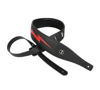 YUEKO Cool Lightning Pattern/Flame Guitar Strap Strap for Electric Guitar/Bass (Black red lighting)
