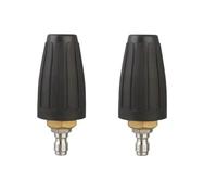 YUEKOPOU 2pcs Turbo Pressure Cleaner Nozzle - 360° Rotary Power Scrubber (Max 4000 PSI), 1/4" Quick Connect for Concrete/Brick/Lane Cleaning(Black(3600),1.35mm (0.053in))
