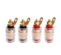 YUEKOPOU Banana Speaker Plug, Banana Cable Plugs, 4Pcs Brass Crystal Binding Post For Thread Audio Speaker Amplifier 4mm Banana Plug Terminals Connector Hifi Audio DIY(Small Short)