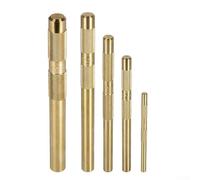 YUEKOPOU Brass Drift Punch Set 5-Piece 3/4 1/2 3/8 1/4 5/8 Inch Knurled Grip Non-Sparking Hand Tool for Auto Repair and Woodworking