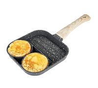 YUEKOPOU Non-Stick Saucepan,cast Iron Frying pan, Medical Stone Nonstick 4-Hole and 3-Compartment Egg Frying Pan