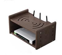 YUEKOPOU Wooden Cable Management Box for Router and Set-Top Box Walnut Multiple Sizes(30CM)