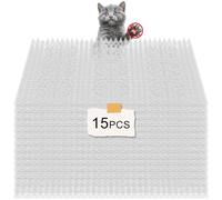YUEKUNTJ 15Pcs Indoor Cat Scat Mat Outdoor Cat Repellent Spike Mat Multi Purpose Cats Deterrent Prickly Mats PET Clear Deterrent Mats Humane Cat Repellent Spikes Keep Pet Off for Sofa Garden